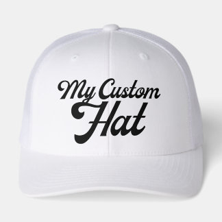 WHITE Retro 6 Panel Custom Trucker Hat Blank Pet