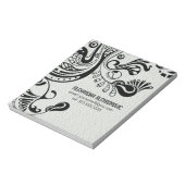 White Retro Abstract Phoenix Bird-Monogram Notitieblok (Linkerzijde)