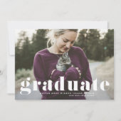 White Retro Bold Typography Photo Afstuderen Aankondiging (Voorkant)