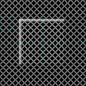 White Retro Chic Modern Circles Pattern on Black Stof (Delen)