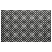 White Retro Chic Modern Circles Pattern on Black Stof (Fat Quarter)