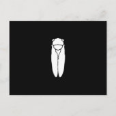 White Retro Cicada Insect Print Briefkaart (Voorkant)