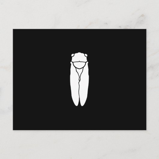 White Retro Cicada Insect Print Briefkaart (Voorkant)