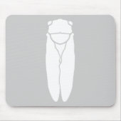 White Retro Cicada Insect Print Muismat (Voorkant)