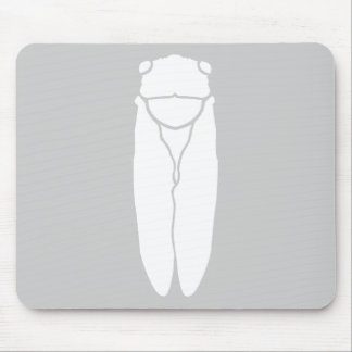 White Retro Cicada Insect Print Muismat