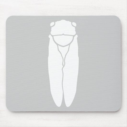 White Retro Cicada Insect Print Muismat (Voorkant)