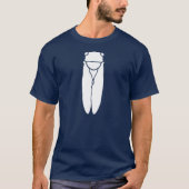 White Retro Cicada Insect Print T-shirt (Voorkant)