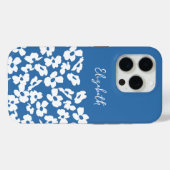 White Retro Dogwood Flowers Custom Name Case-Mate iPhone Case (Achterkant (horizontaal))