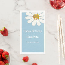 White Retro Modern Daisy Flower Birthday Party