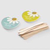 White Retro Modern Daisy Flower Custom Birthday Handwaaier (Niet-gemonteerd)