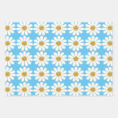 White Retro Modern Daisy Flower Pattern - Aangepas Inpakpapier Vel (Voorkant 3)
