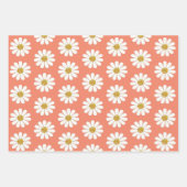 White Retro Modern Daisy Flower Pattern - Aangepas Inpakpapier Vel (Voorkant 2)