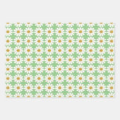 White Retro Modern Daisy Flower Pattern - Aangepas Inpakpapier Vel (Voorkant)