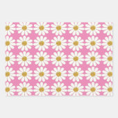 White Retro Modern Daisy Flower Pattern - Aangepas Inpakpapier Vel (Voorkant 3)