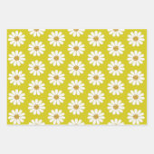 White Retro Modern Daisy Flower Pattern - Aangepas Inpakpapier Vel (Voorkant 2)