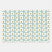 White Retro Modern Daisy Flower Pattern - Aangepas Inpakpapier Vel (Voorkant)