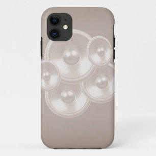 White retro-muziekluidsprekers Case-Mate iPhone case