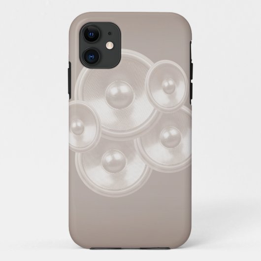 White retro-muziekluidsprekers Case-Mate iPhone case (Achterkant)