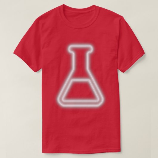 White Retro Neon Chemistry Laboratory Flask T-shirt (Design voorkant)