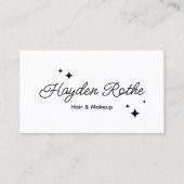 White Retro Script Beauty Salon Business Business  Visitekaartje (Voorkant)