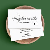 White Retro Script Beauty Salon Business Business  Visitekaartje