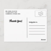 White Retro Script Weddenschap Bedankt Briefkaart (Achterkant)