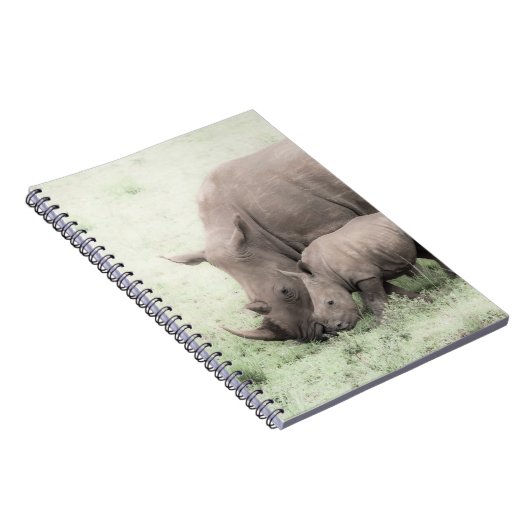 White Rhino & Baby notebook Notitieboek (Rechterzijde)