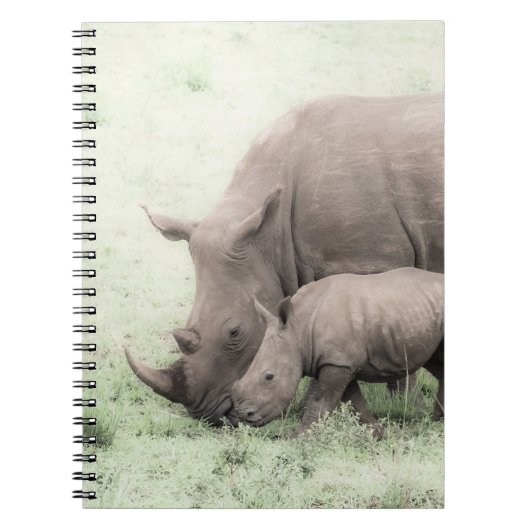 White Rhino & Baby notebook Notitieboek (Voorkant)