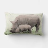 White Rhino & Baby Pillow Kussen (Voorkant)