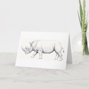 White Rhino Birthday Card Kaart