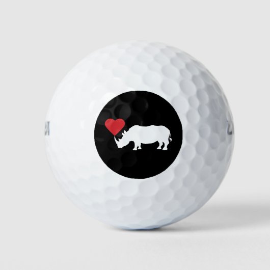 White-Rhino-with-Heart Golfballen (Voorkant)