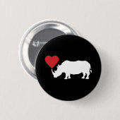 White-Rhino-with-Heart Ronde Button 5,7 Cm (Voorkant /achterkant)