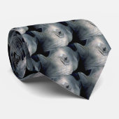 White Rhinoceros Head Stropdas (Opgerold)