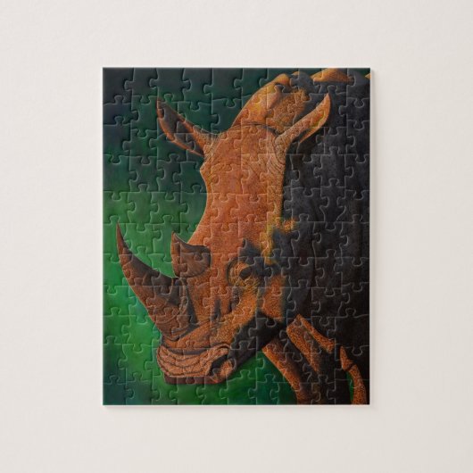 White Rhinoceros Puzzle Legpuzzel (Verticaal)