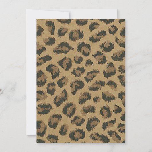 White Ribbon and Leopard Afstuderen Invitation Kaart (Achterkant)