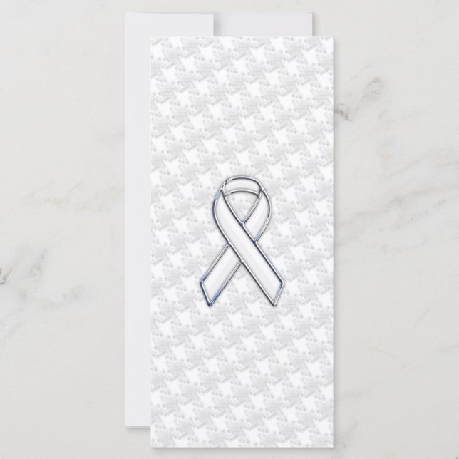 White Ribbon Awareness Applique op Houndstooth (Voorkant)