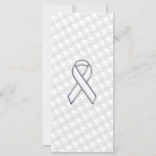 White Ribbon Awareness Applique op Houndstooth