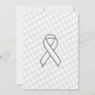 White Ribbon Awareness Applique op Houndstooth
