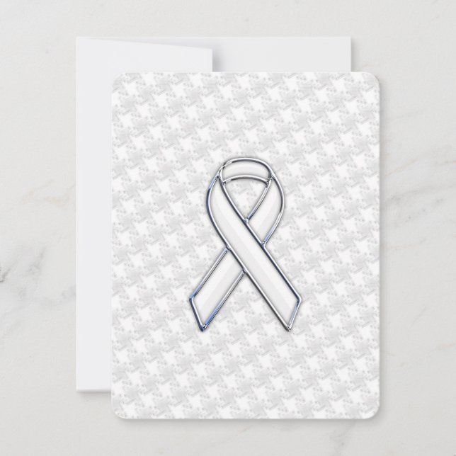 White Ribbon Awareness Applique op Houndstooth (Voorkant)