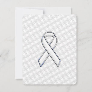White Ribbon Awareness Applique op Houndstooth