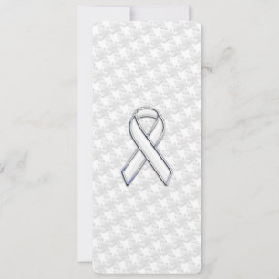 White Ribbon Awareness Applique op Houndstooth