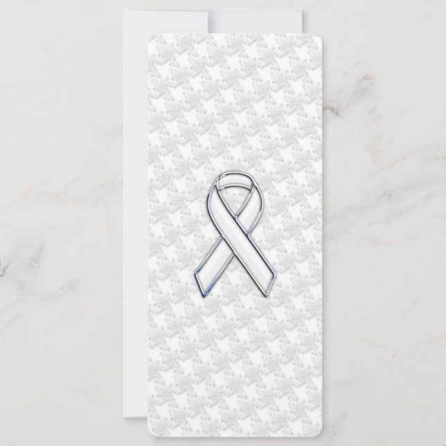 White Ribbon Awareness Applique op Houndstooth (Voorkant)