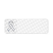 White Ribbon Awareness Applique op Houndstooth Etiket (Voorkant)