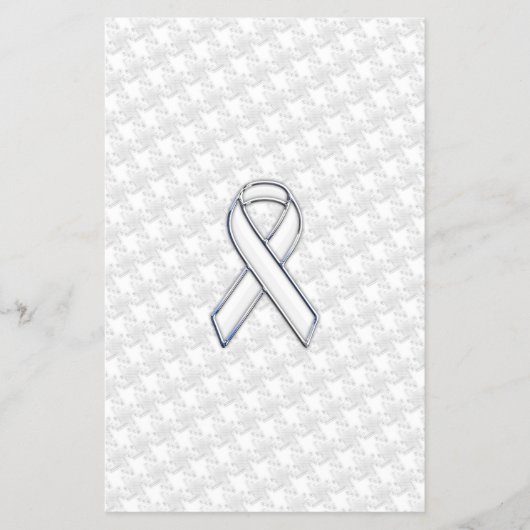 White Ribbon Awareness Applique op Houndstooth Flyer (Voorkant)