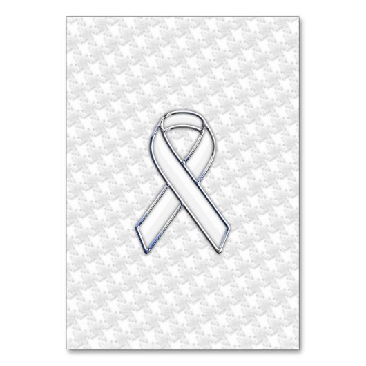 White Ribbon Awareness Applique op Houndstooth Kaart (Voorkant)