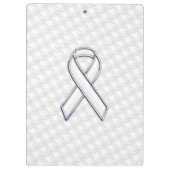 White Ribbon Awareness Applique op Houndstooth Klembord (Achterkant)
