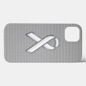 White Ribbon Awareness Carbon Fibre Print Case-Mate iPhone Case (Achterkant (horizontaal))