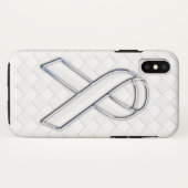 White Ribbon Awareness Checker Style Case-Mate iPhone Case (Achterkant (horizontaal))