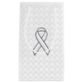White Ribbon Awareness Checker Style Klein Cadeauzakje (Voorkant)