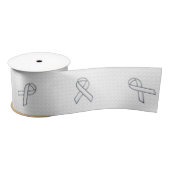 White Ribbon Awareness Checker Style Satijnen Lint (Spoel)